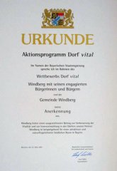 Auszeichnung beim Wettbewerb Dorf Vital